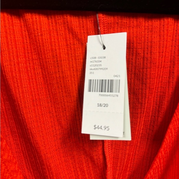 Lane Bryant Top Womens  18/20 reddish coral  Short Sleeve tie on the side wrap - Picture 3 of 4